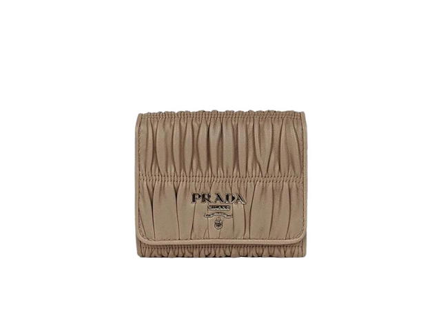 Prada Prada Nappa Gaufre Small Trifold Wallet Cipria - view 1