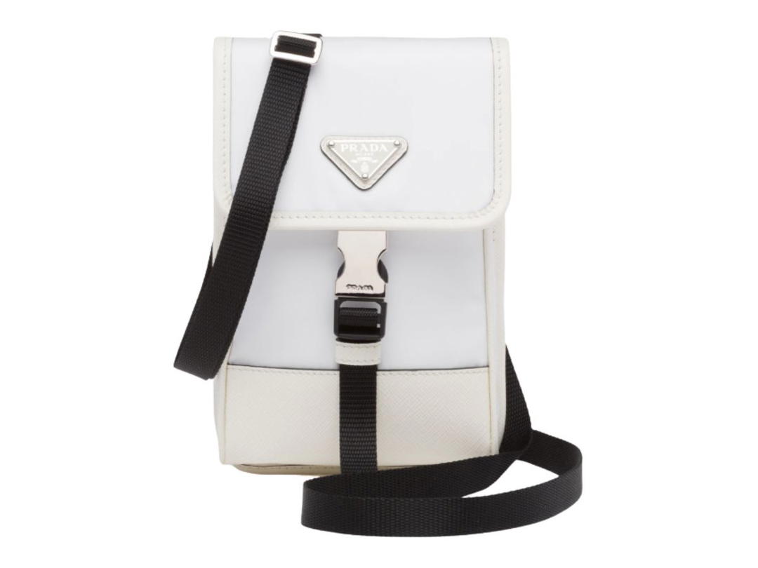 Prada Prada Nylon and Saffiano Leather Smartphone Case White