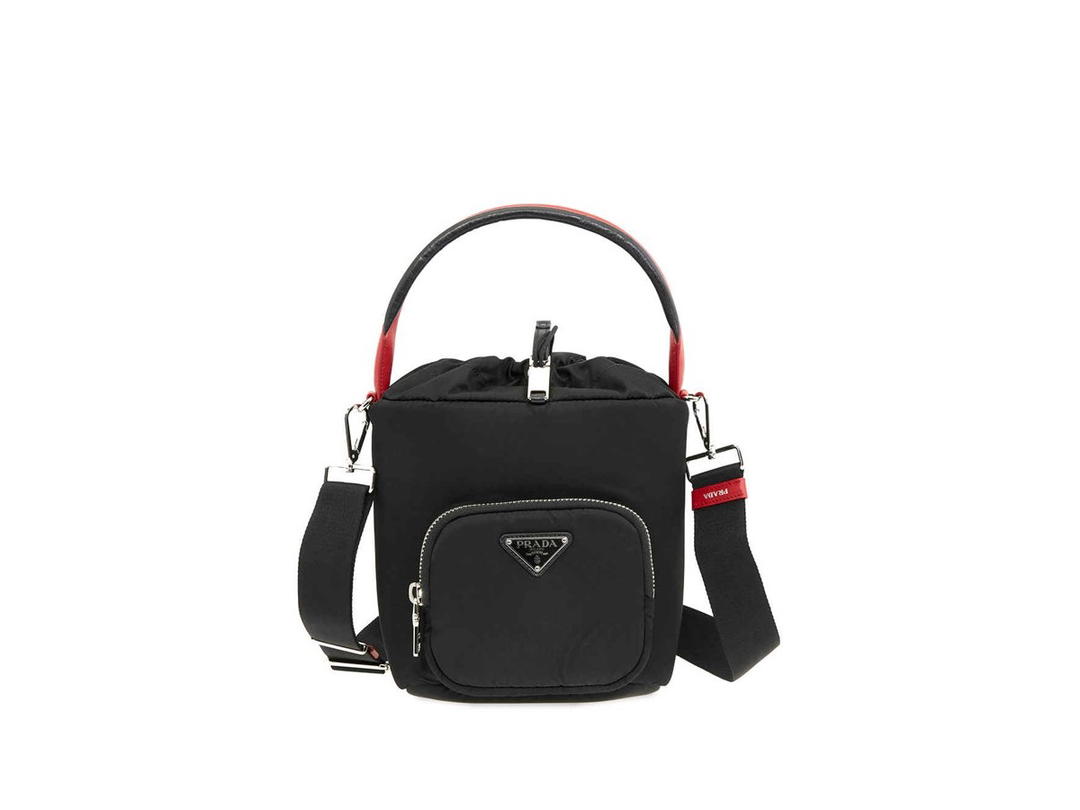 Prada Prada Nylon Cargo Bucket Bag - Small (Black)