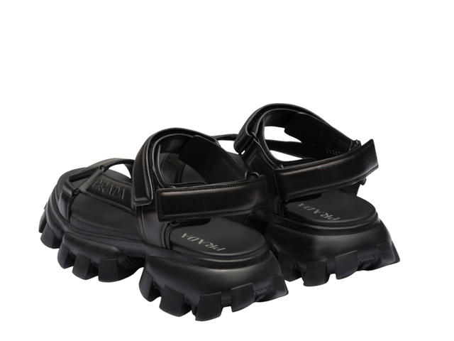 Prada Prada Padded Nappa Leather Sport Sandals Black - view 2