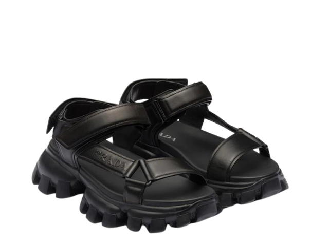 Prada Prada Padded Nappa Leather Sport Sandals Black - view 3