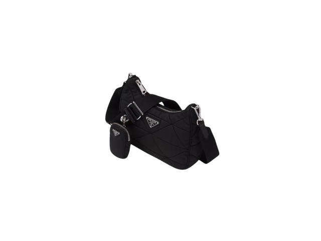 Prada Prada Padded Re-Nylon Shoulder Bag With Enameled Metal Triangle Logo And Metal Hardware Black - view 2