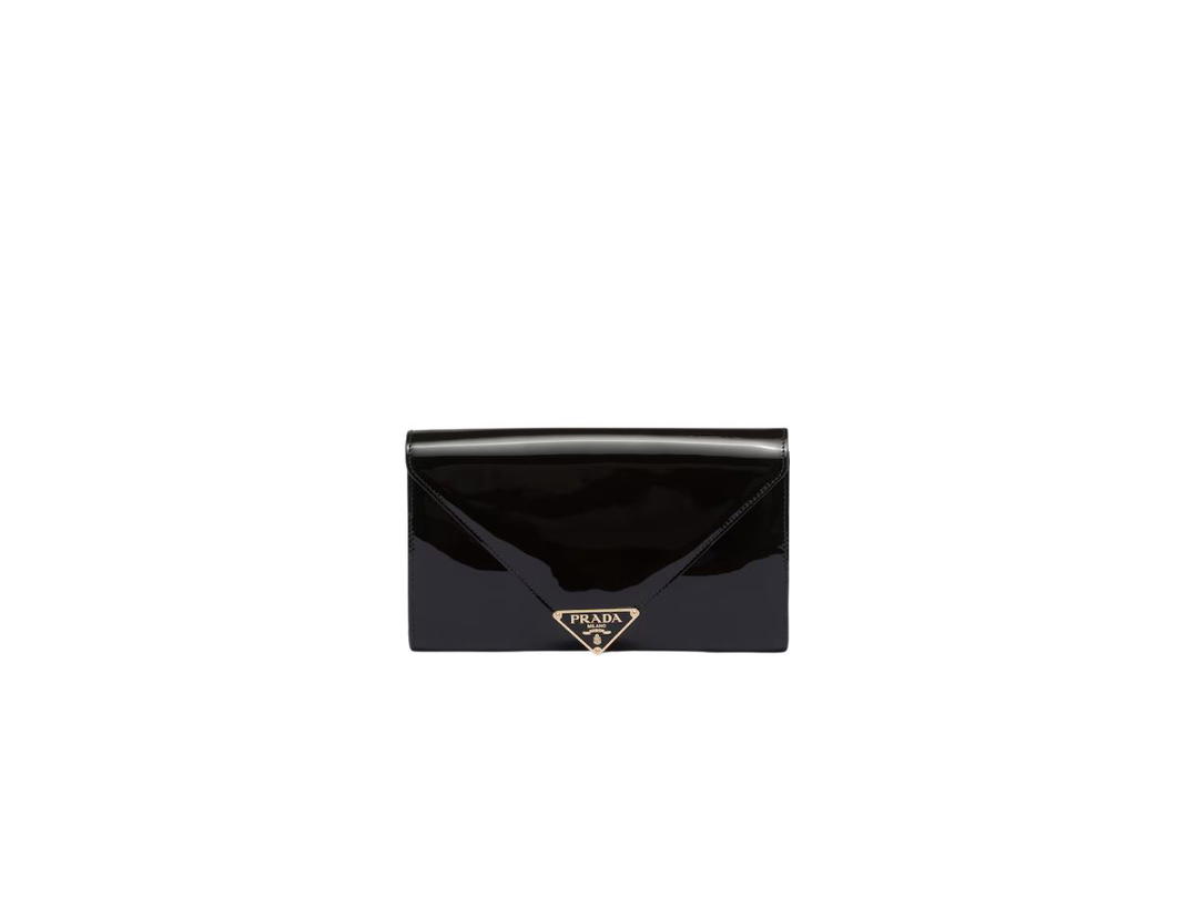 Prada Prada Patent Leather Mini-Bag With Enameled Metal Triangle Logo And Metal Hardware Black