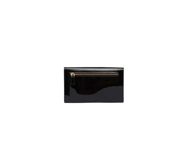 Prada Prada Patent Leather Mini-Bag With Enameled Metal Triangle Logo And Metal Hardware Black - view 3