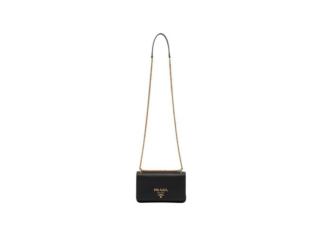 Prada Prada Pattina Tessuto Leather With Metal Lettering Logo Black - view 2