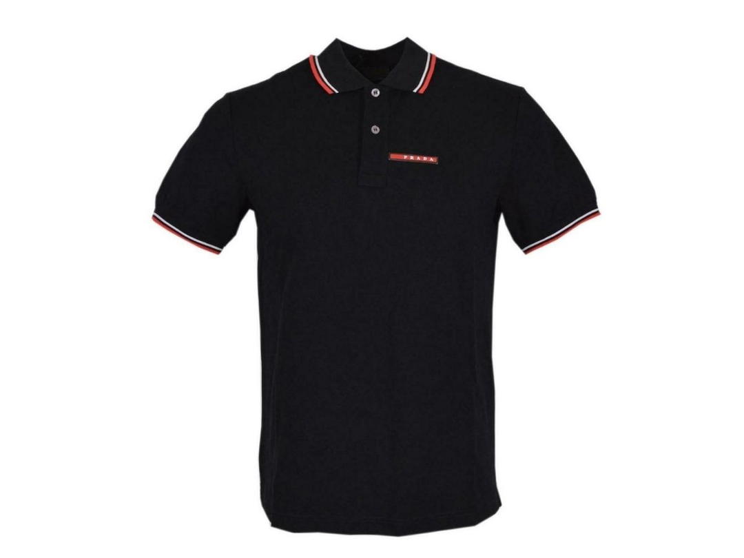 Prada Prada polo black and red