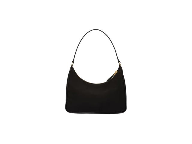 Prada Prada Re-Edition 2005 Re-Nylon And Saffiano Mini Bag With Enameled Gold-Metal Triangle Logo Black - view 3