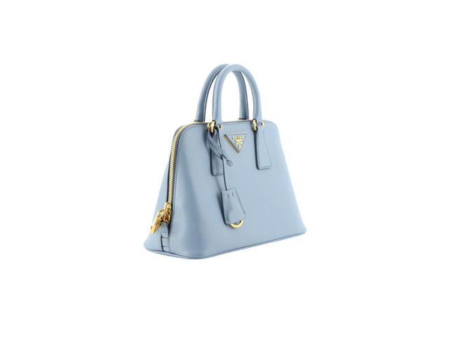 Prada Prada Promenade Small Saffiano Leather Bag With Gold Hardware Blue - view 2