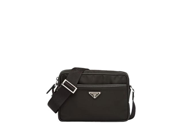 Prada Prada Re-Nylon and Saffiano Leather Shoulder Bag Black - view 1
