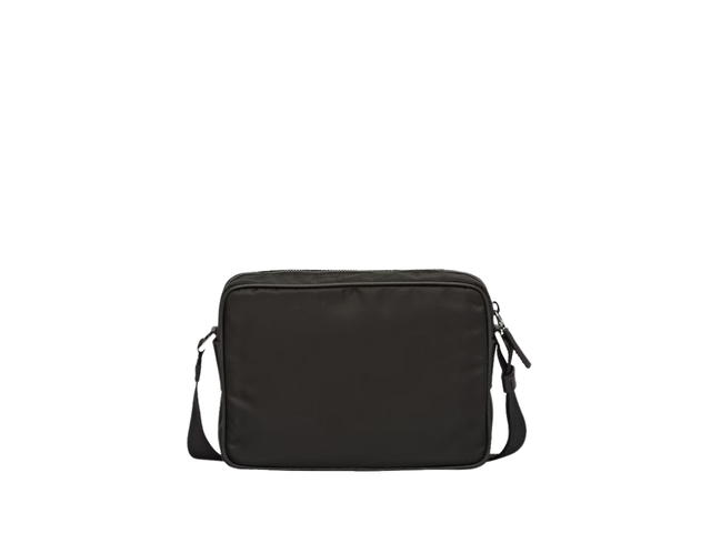 Prada Prada Re-Nylon and Saffiano Leather Shoulder Bag Black - view 3