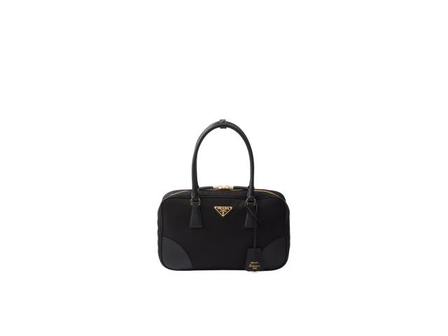 Prada Prada Re-Edition 1978 Medium In Re-Nylon And Saffiano Leather Two-Handle Bag With Metal Hardware Black - view 1