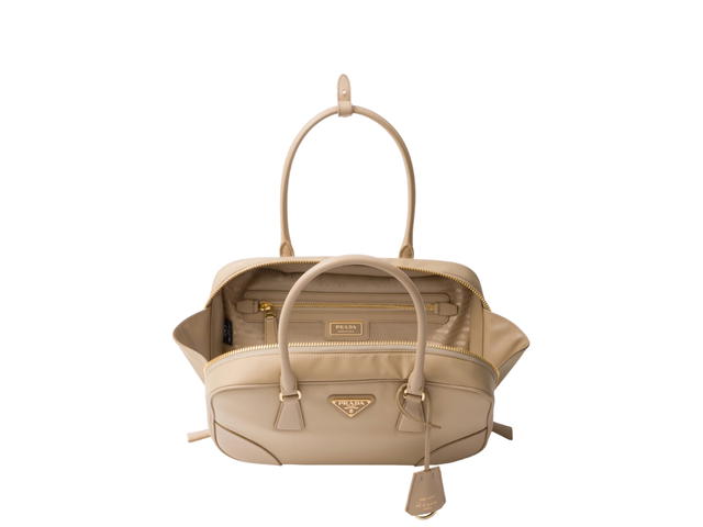 Prada Prada Re-Edition 1978 Medium Re-Nylon and Saffiano Leather Two-Hhandle Bag Camel Brown - view 4