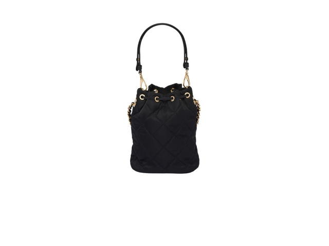 Prada Prada Re-Edition 1995 Chaîne Re-Nylon Shoulder Bag With Enameled Metal Triangle Logo And Gold Metal Hardware Black - view 2