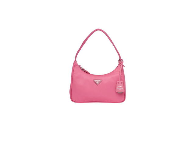 Prada Prada Re-Edition 2000 Nylon Mini Bag With Enameled Metal Triangle Logo Begonia Pink - view 1