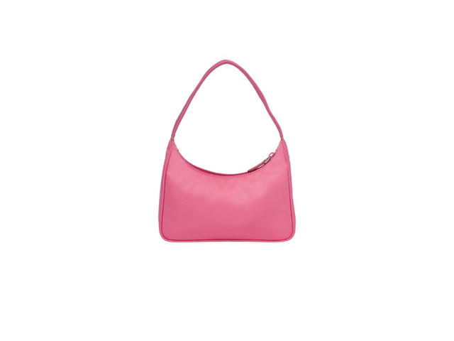 Prada Prada Re-Edition 2000 Nylon Mini Bag With Enameled Metal Triangle Logo Begonia Pink - view 2