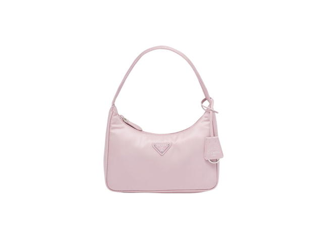 Prada Prada Re-Edition 2000 Re-Nylon Mini-Bag With Enameled Metal Triangle Logo And Woven Tape Handle Alabaster Pink - view 1