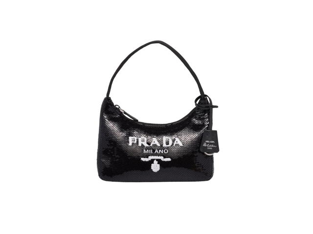 Prada Prada Re-Edition 2000 Sequined Re-Nylon Bag Black - view 1