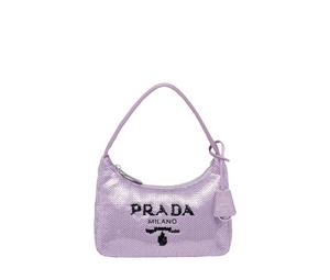 Buy Prada Re-Edition 2000 sequined Re-Nylon mini-bag Lilium Black at Sasom – Authentic and Ready to Ship