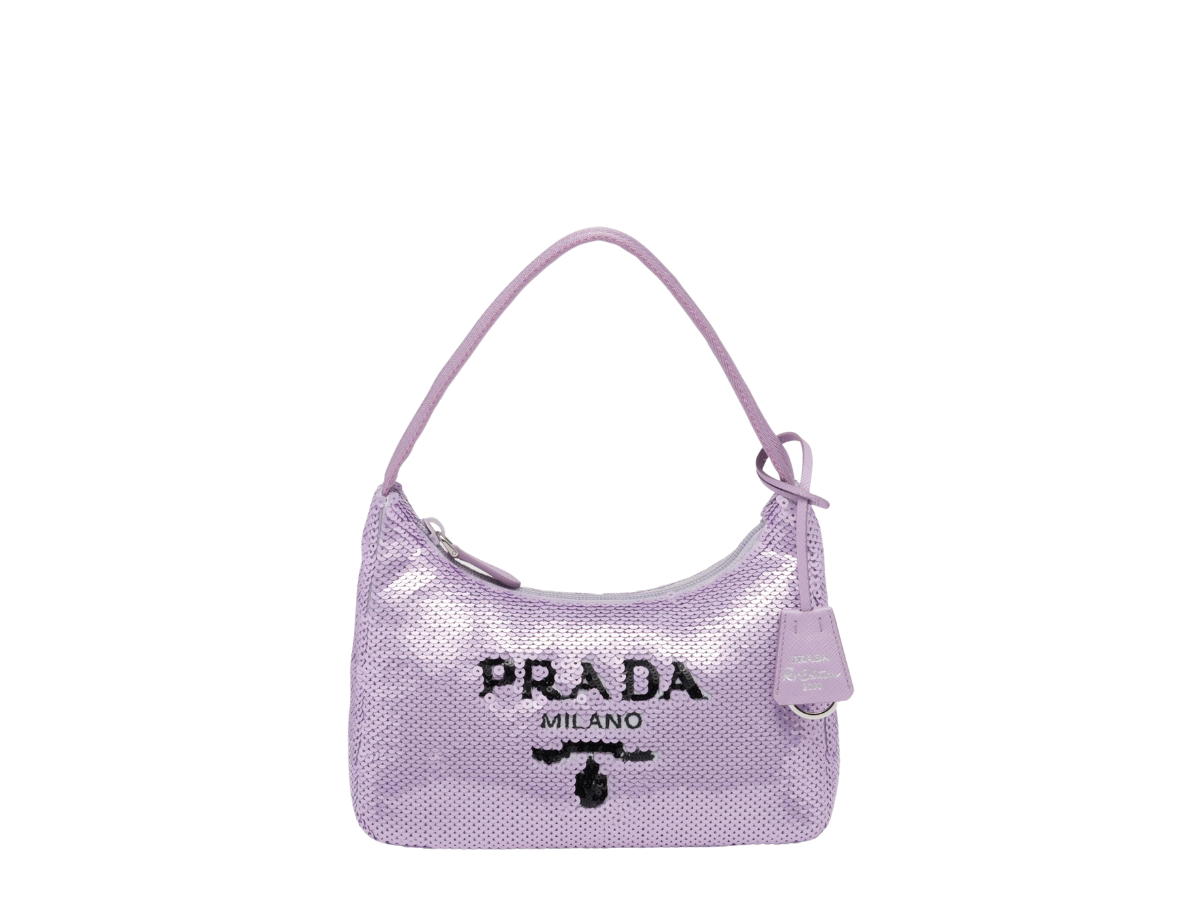 Prada Prada Re-Edition 2000 sequined Re-Nylon mini-bag Lilium Black