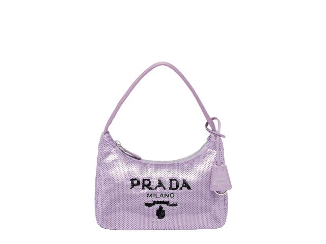 Prada Prada Re-Edition 2000 sequined Re-Nylon mini-bag Lilium Black - view 1