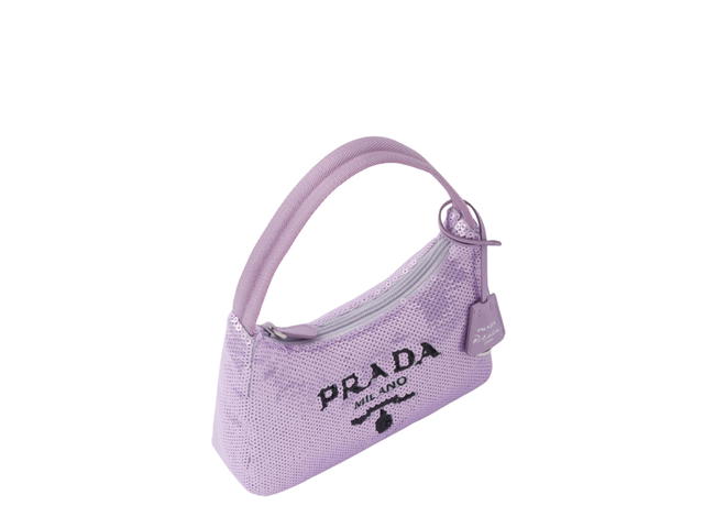 Prada Prada Re-Edition 2000 sequined Re-Nylon mini-bag Lilium Black - view 3