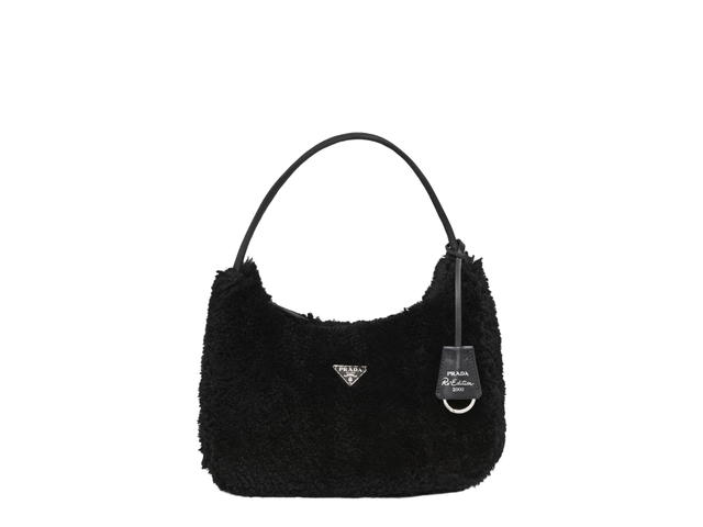 Prada Prada Re-Edition 2000 shearling mini bag Black - view 1