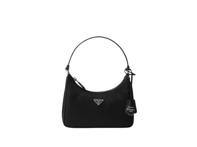 Prada Prada Re-Edition 2005 Mini Bag In Re-Nylon and Saffiano With Enameled Metal Triangle Logo Black - view 1