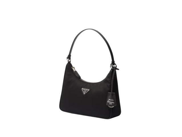 Prada Prada Re-Edition 2005 Mini Bag In Re-Nylon and Saffiano With Enameled Metal Triangle Logo Black - view 2