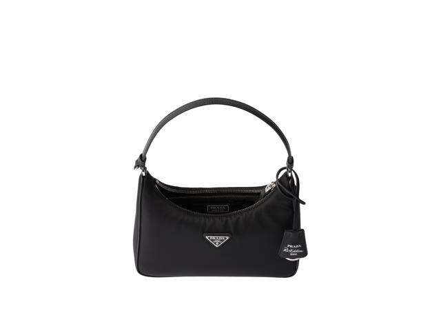 Prada Prada Re-Edition 2005 Mini Bag In Re-Nylon and Saffiano With Enameled Metal Triangle Logo Black - view 5