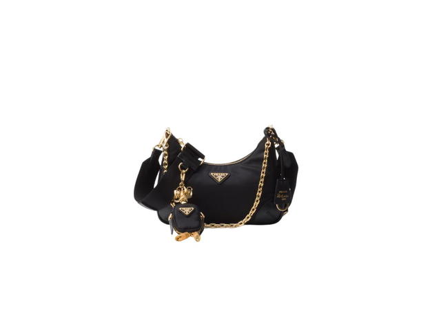 Prada Prada Re-Edition 2005 Re-Nylon And Saffiano Leather Bag With Metal Hardware And Enameled Metal Triangle Logo Black - view 1