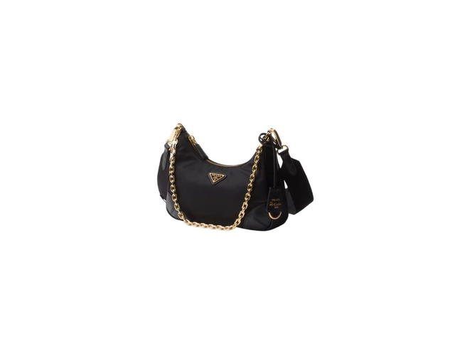 Prada Prada Re-Edition 2005 Re-Nylon And Saffiano Leather Bag With Metal Hardware And Enameled Metal Triangle Logo Black - view 2