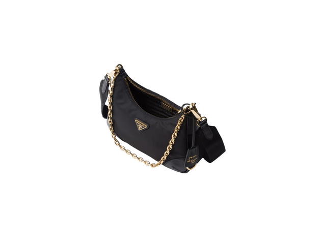 Prada Prada Re-Edition 2005 Re-Nylon And Saffiano Leather Bag With Metal Hardware And Enameled Metal Triangle Logo Black - view 4