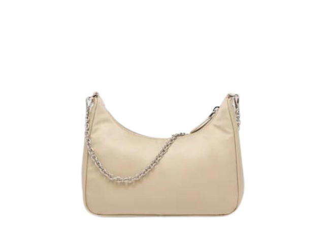 Prada Prada Re-Edition 2005 Re-Nylon Bag In Fabric And Leather With Metal Hardware Desert Beige - view 2