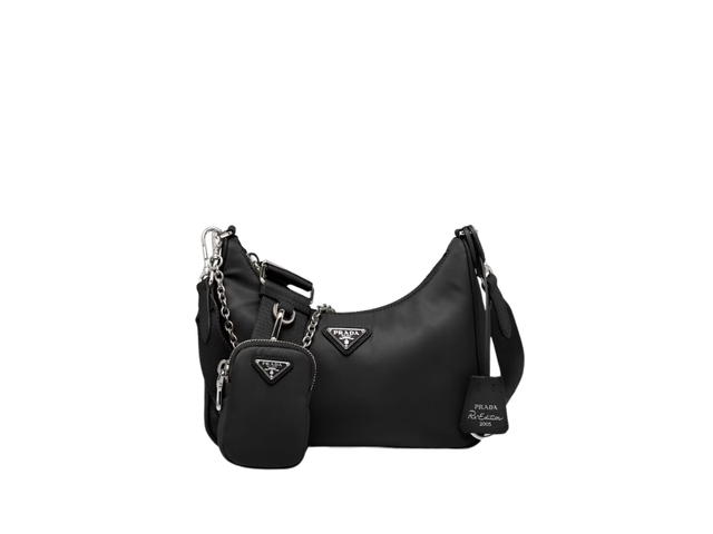 Prada Prada Re-Edition 2005 Re-Nylon Bag With Enameled Metal Triangle Logo Black - view 1