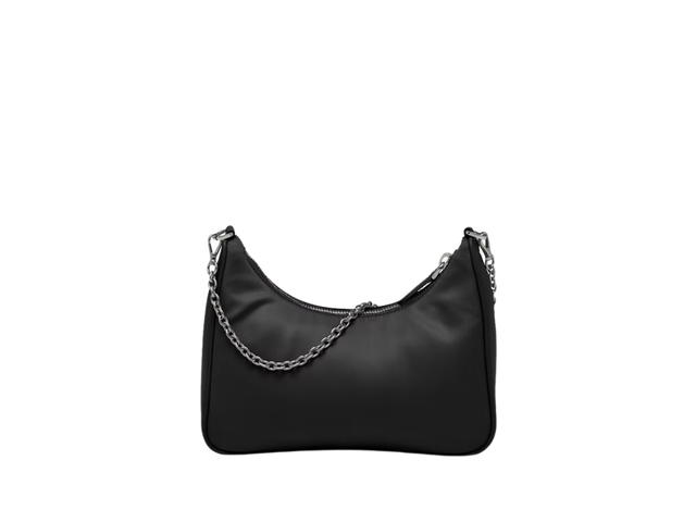 Prada Prada Re-Edition 2005 Re-Nylon Bag With Enameled Metal Triangle Logo Black - view 3