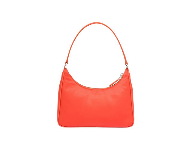 Prada Prada Re-Edition 2005 Re-Nylon Mini Bag In Fabric-Leather With Enameled Metal Triangle Logo Orange - view 2