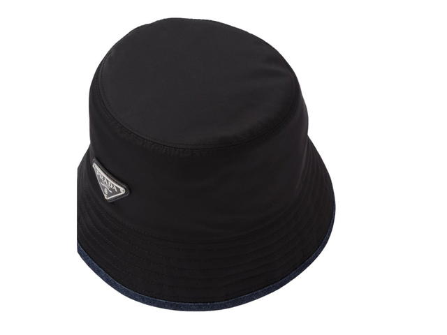 Prada Prada Re-Nylon And Denim Bucket Hat Black - view 2