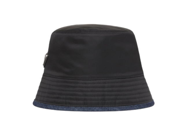 Prada Prada Re-Nylon And Denim Bucket Hat Black - view 3