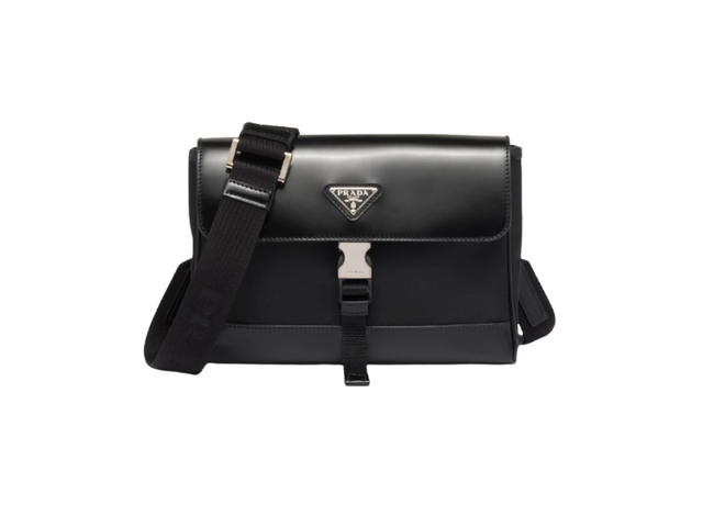 Prada Prada Re-Nylon and Leather Shoulder Bag Black - view 1