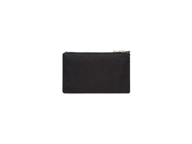 Prada Prada Re-Nylon And Saffiano Leather Pouch With Enameled Metal Triangle Logo Black - view 2