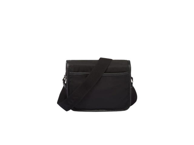 Prada Prada Re-Nylon And Saffiano Leather Shoulder Bag With Enameled Metal Triangle Logo On Flap Black - view 2