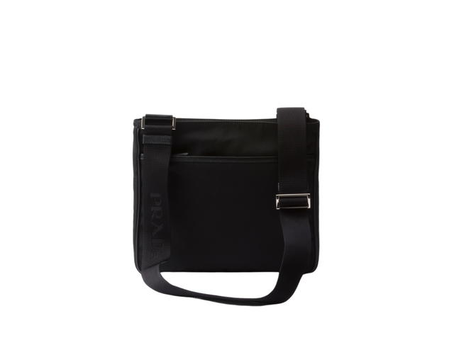 Prada Prada Re-nylon And Saffiano Leather Shoulder Bag With Enameled Metal Triangle Logo Black - view 3