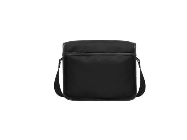 Prada Prada Re-Nylon And Saffiano Leather Shoulder Bag With Enameled Metal Triangle Logo On The Flap Black - view 2
