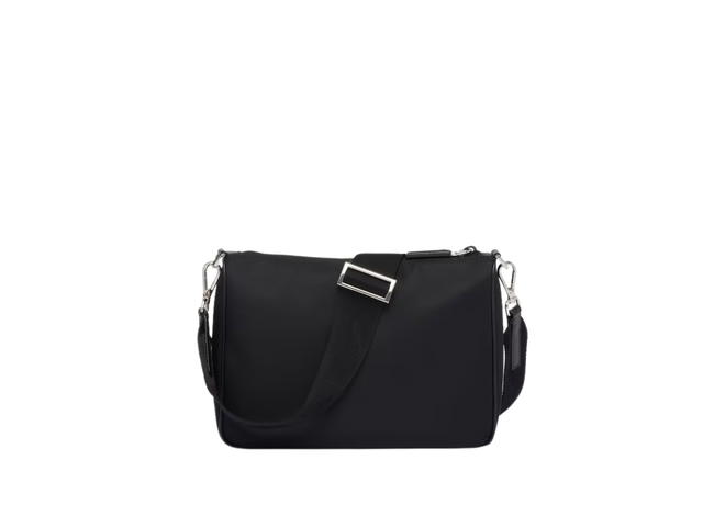Prada Prada Re-Nylon And Saffiano Leather Shoulder With Enameled Metal Triangle Logo Black - view 2