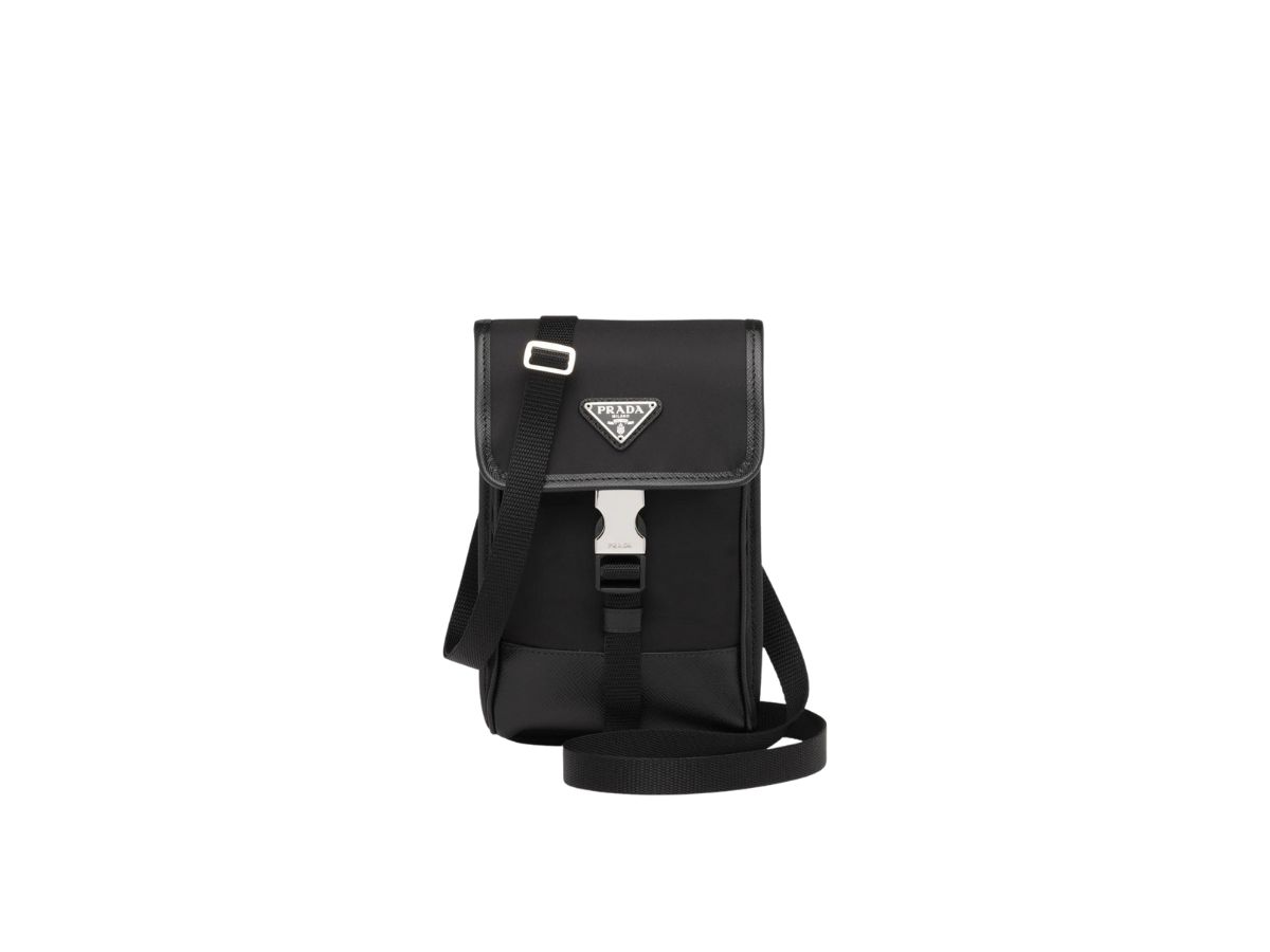 Prada Prada Re-Nylon and Saffiano Leather Smartphone Case Black