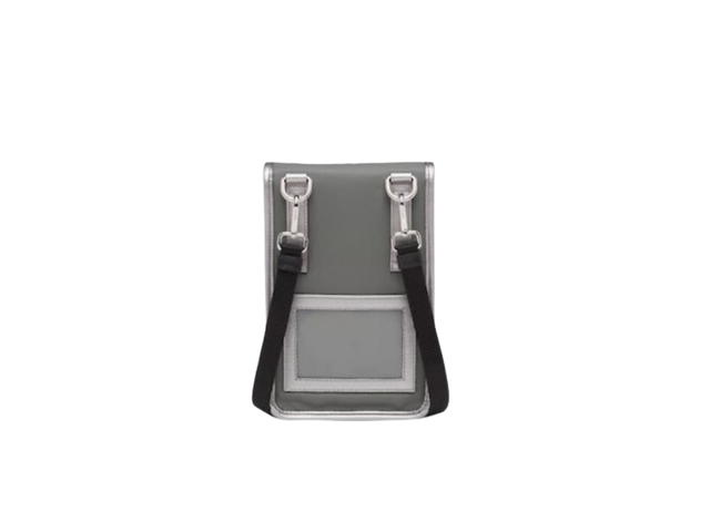 Prada Prada Re-Nylon And Saffiano Leather Smartphone Case With Enameled Metal Triangle Logo Silver - view 2