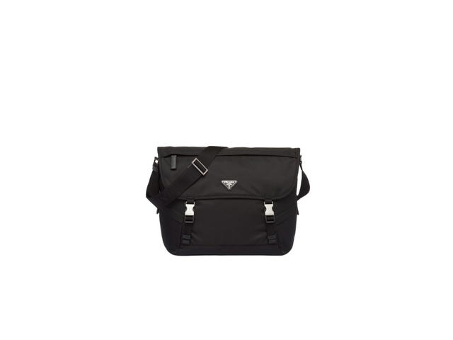 Prada Prada Re-Nylon And Saffiano Shoulder Bag With Flap And Push-Lock Clasp Black - view 1
