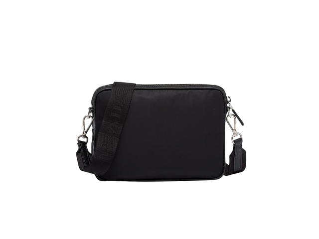 Prada Prada Re-Nylon And Saffiano Single Buckle Leather Shoulder Bag Black - view 2