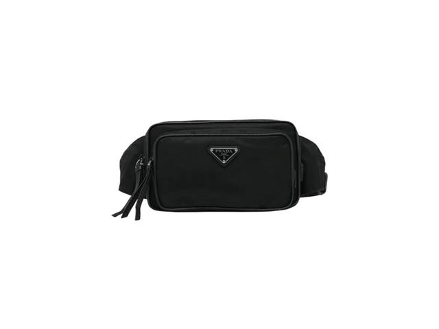 Prada Prada Re-Nylon Belt Bag In Fabric-Leather With Enameled Triangle Logo Metal Hardware Black - view 1