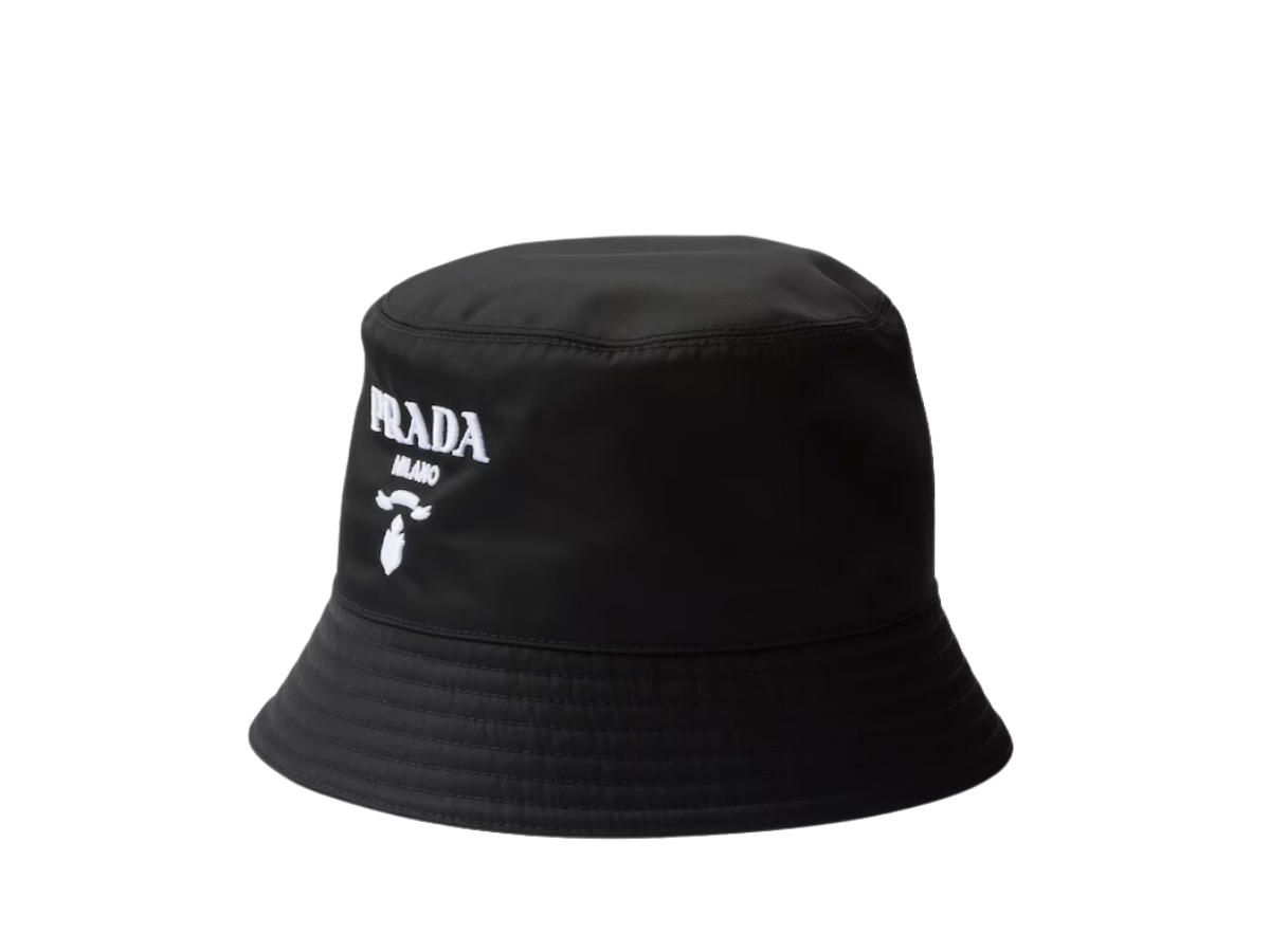 Prada Prada Re-Nylon Bucket Hat Black White